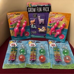 Toysmith Bundle— 3 Sets Jumbo Jax, 2 Sets Flamingo Flingers, 1 Grow Fun Pack NWT
